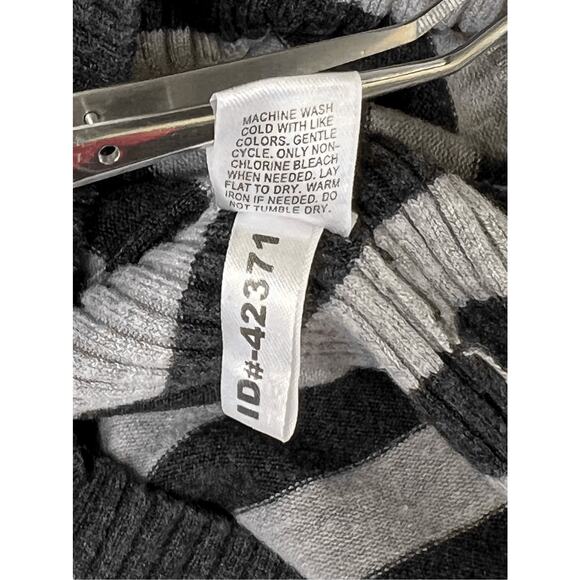 Express Design Studio Gray Striped Turtleneck Sweater Washable sz Small - Picture 10 of 11